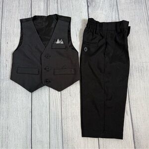Baby Boys Formal Vest & Dress Pants Set - Black, Size 12M